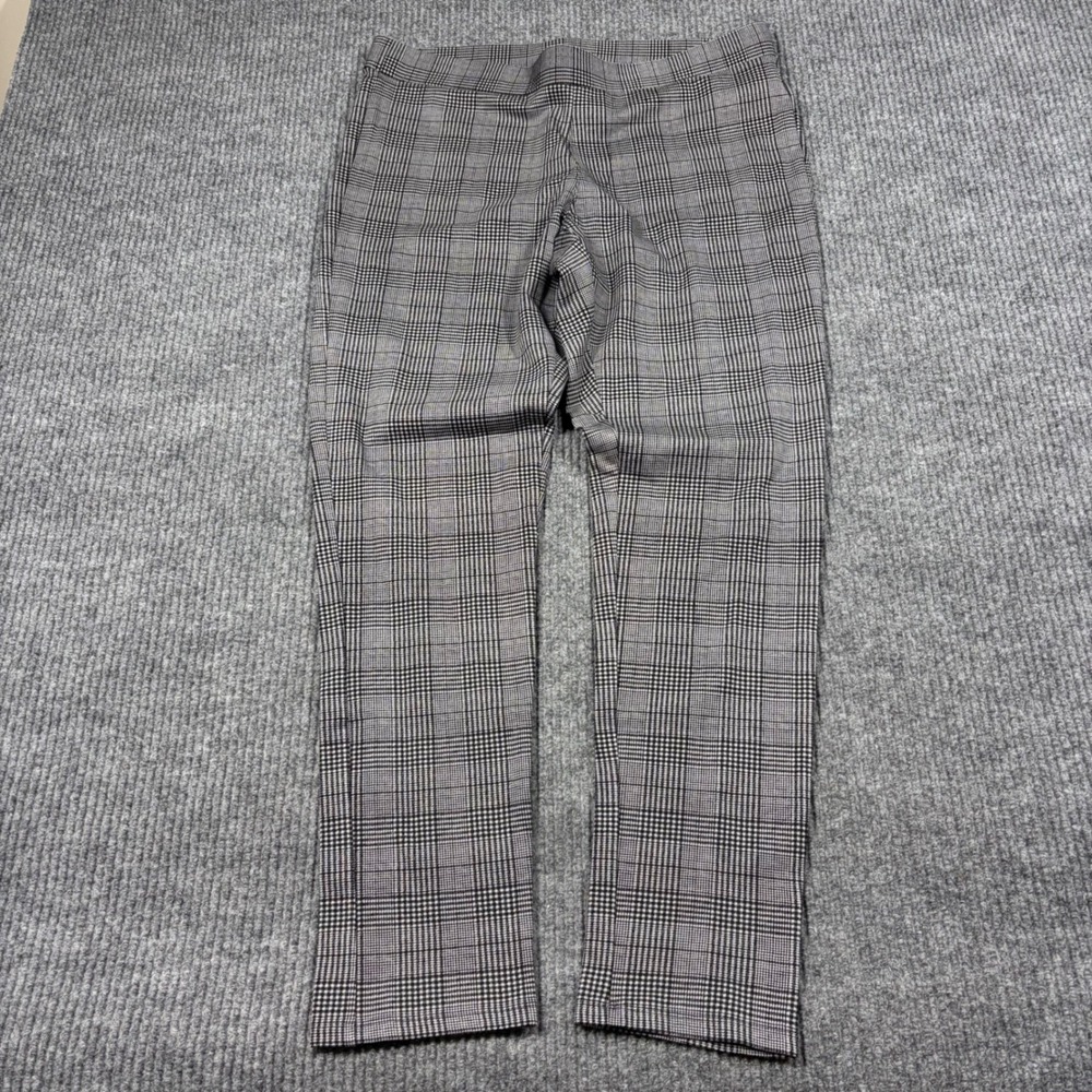 Baccini Pants Womens XL Plaid Pull On Black White Glen Check Skinny Trousers